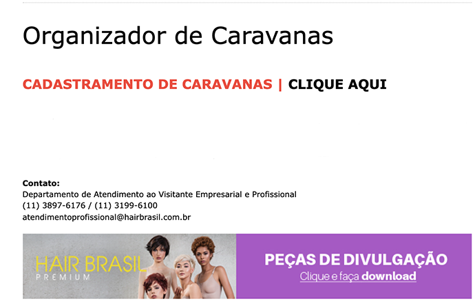 Link para o cadastro de caravanas Hair Brasil 2022
