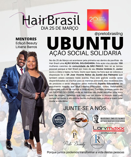 Ubuntu: ação solidária acontece durante a Hair Brasil 2023