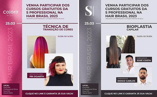 S Professional oferece 8 cursos na Hair Brasil 2023